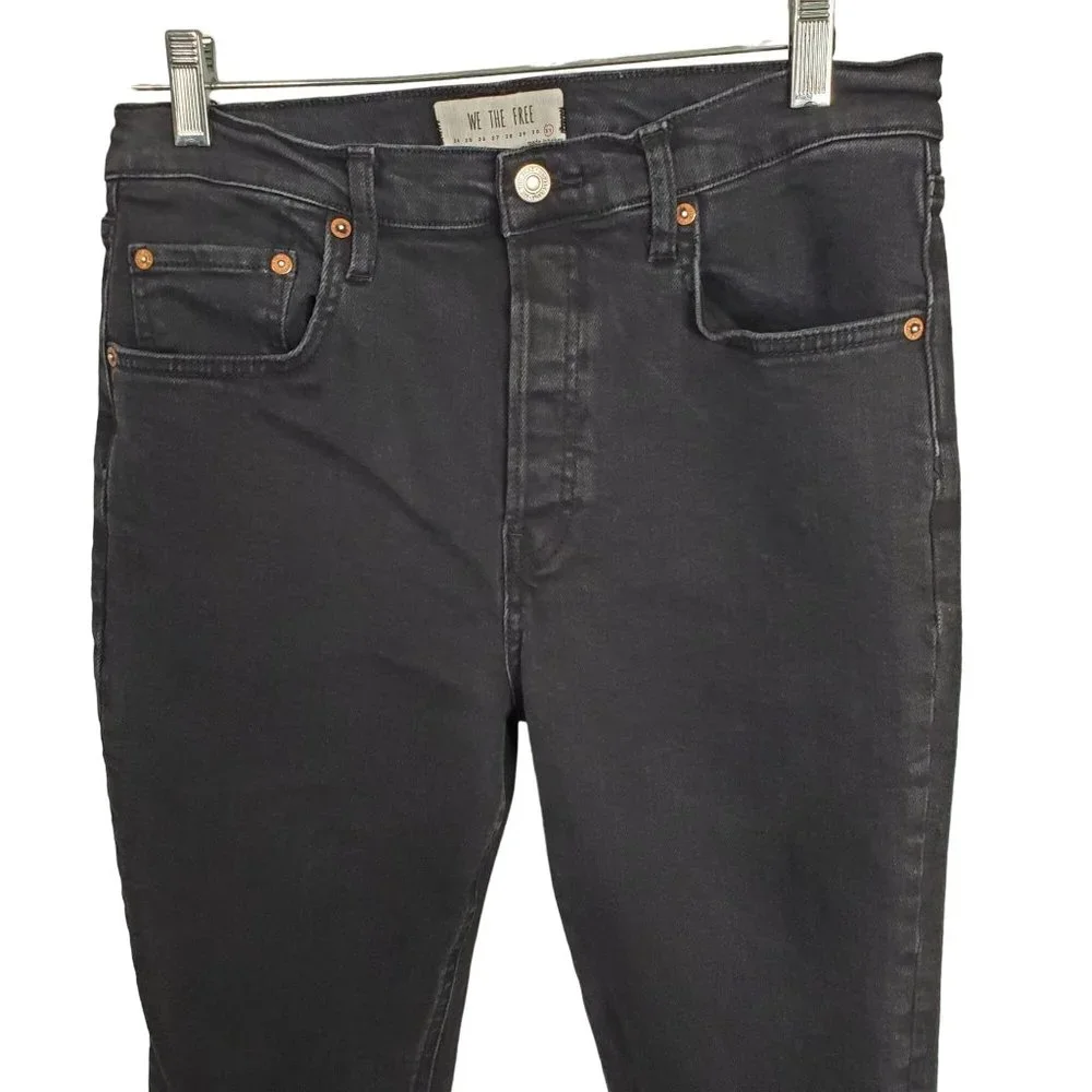We the Free Size 31 Jeans Anthropologie Button Fly Stretch Skinny Distressed - Picture 3 of 11